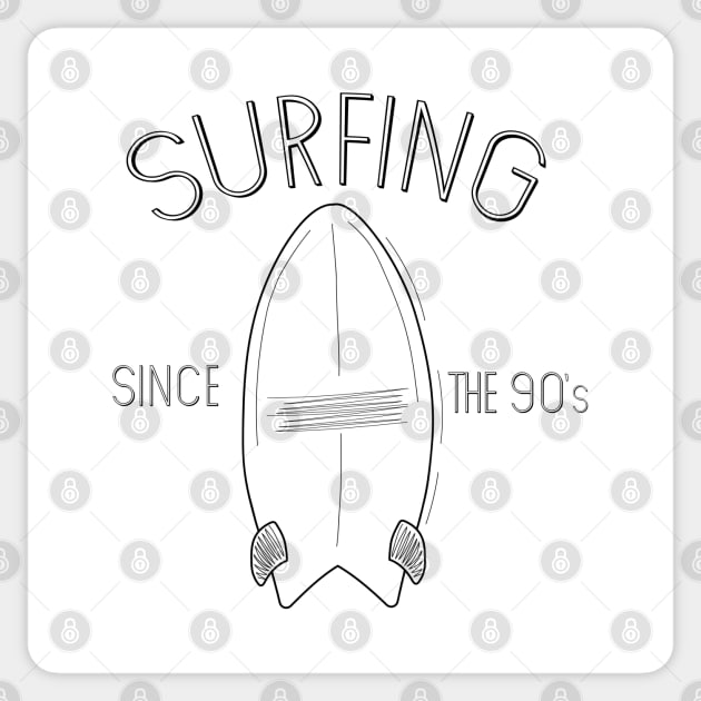 Surfing since the 90's Sticker by DiegoCarvalho